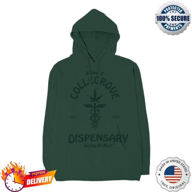 2 Chainz Official Merch Store Collegrove Dispensary Pullover Sweatshirt Hooded On Forest Green 2 Chainz & Lil Wayne Clothing Shop