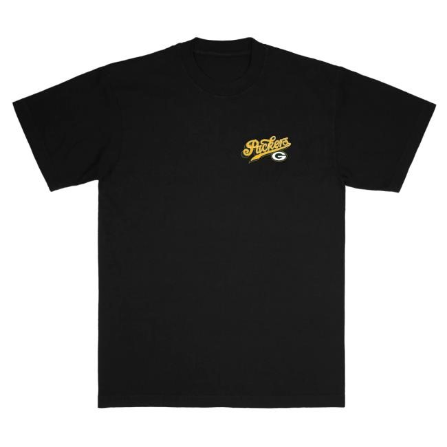 Official Born X Raised + Packers Pro Script Popover Hoodie: Black NFL 2025 Kickoff