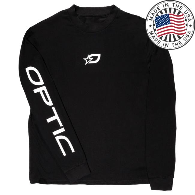 Official Optic Gaming Merch Store Optic Gaming Long Sleeve Tee Shirt - Black Optic Gaming Apparel Clothing Shop OpticGaming