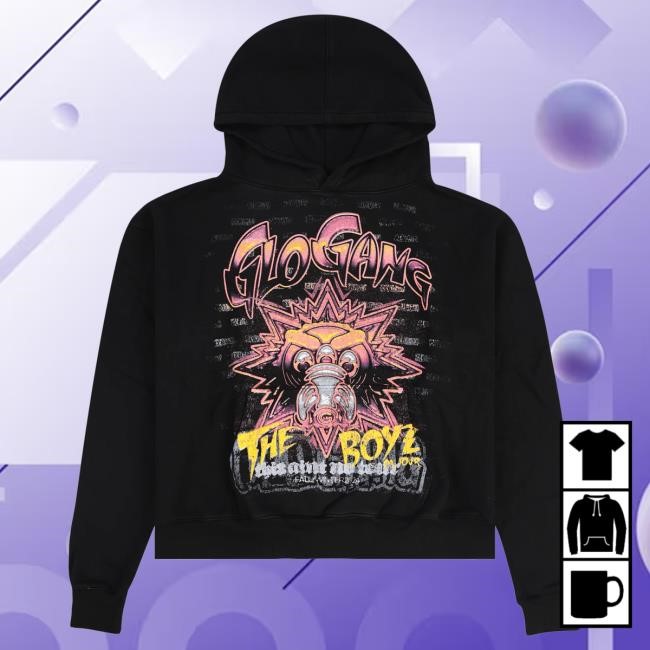 Official Glo Gang Merch Store Glo Gang The World Needs Glo Hood (Black) GloGang