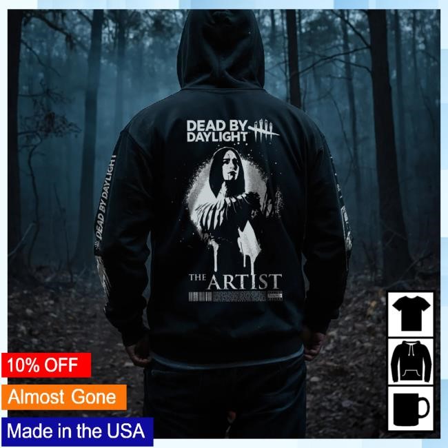 Official Dead By Daylight Merch Store Dead By Daylight The Artist Retro Hooded Sweatshirt - Black Dead By Daylight The Artist Retro Hoodie - Black