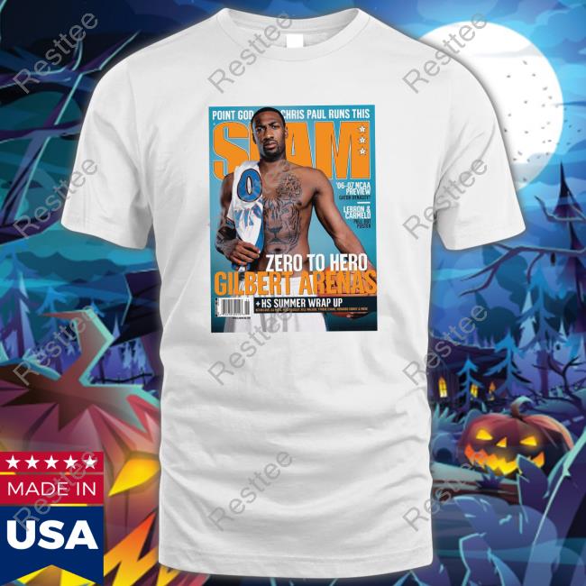 Official Mitchell And Ness Slam Cover Washington Wizards Gilbert Arenas Shirts