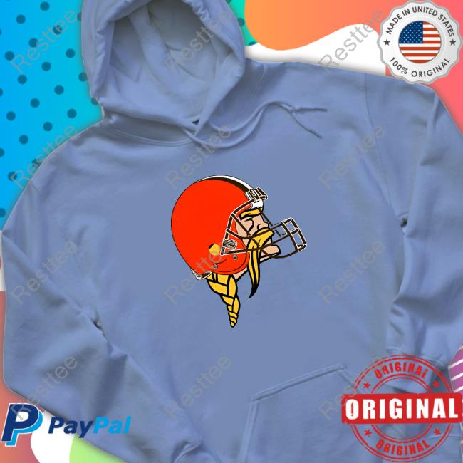Minnesota Vikings Logo Wearing Cleveland Browns Logo T Shirt