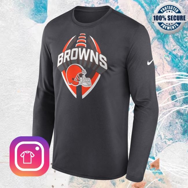 Official Men's Nike Anthracite Cleveland Browns Primetime Legend Icon Long Sleeve Tees