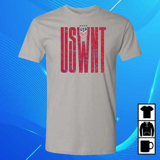 Official Uswnt Merch Store Uswnt Unisex USWNT Splatter Grey New Shirt Uswnt Apparel Clothing Shop