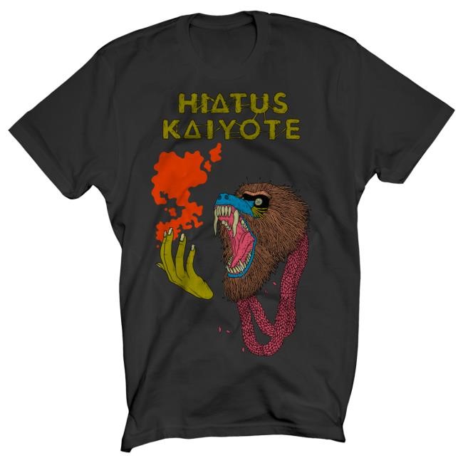 Baboon Fire Hand On Black Tee Hiatus Kaiyote Band Merch