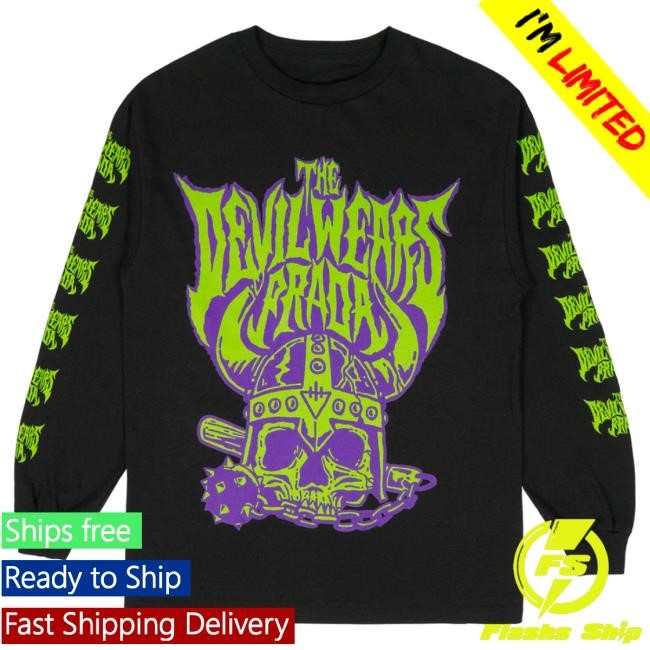 The Devil Wears Prada Merch Battle Skull Long Sleeve Tee Shirt The Devil Wears Prada Merch Battle Skull Long Sleeve Tee