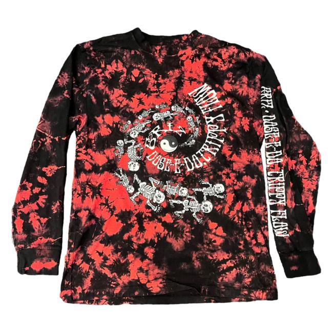Official My Name Is Griz Merch Shop Space Dose E Do. Glow Print Long Sleeve Shirts In Blood Red Tie Dye MynameisGriz Store Tie-Dye
