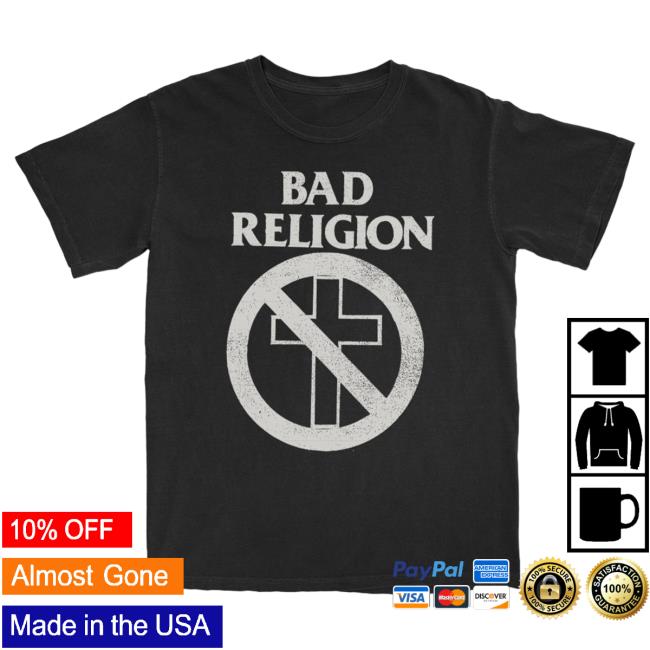 Official Kings Road Merch Store Bad Religion How Could Hell Crossbuster Popover Shirt (Black) BadReligion Kings Road Shop