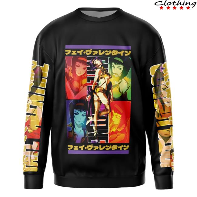 Official Anime Ape Clothing Faye Valentine Cowboy Bebop Streetwear AOP Hooded Sweatshirt 3D All Over Print Animeape