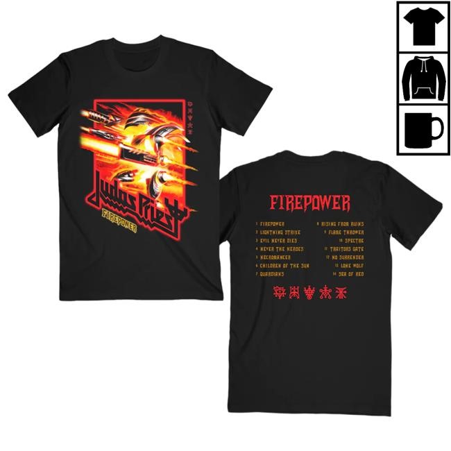 Official Judas Priest Firepower Tracklist Attractive Shirt