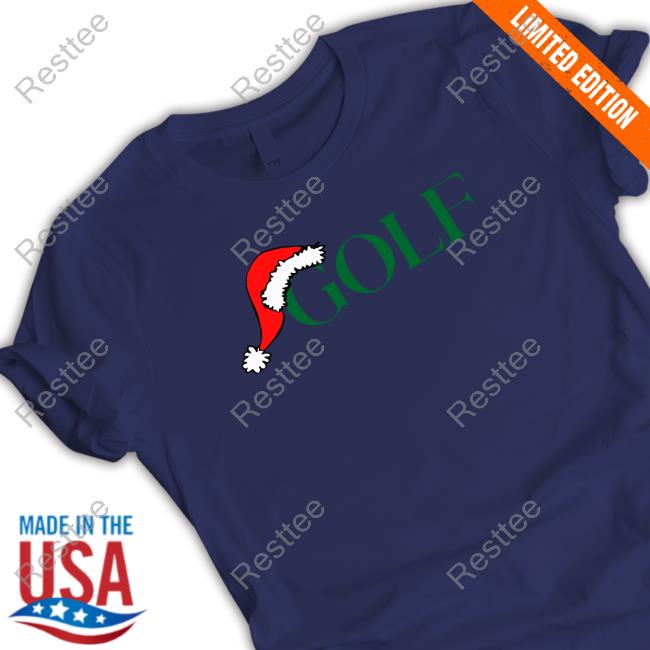 Golf Santa T Shirt White Golf Santa Tee Shirt