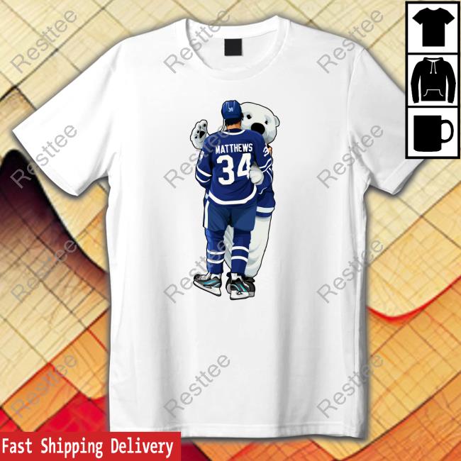 Toronto Maple Leafs Teeruto Merch Matthews Hug Carlton The Bear T-Shirt