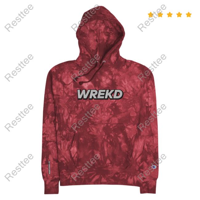 Official Wrekd X Vroom Unisex Champion Tie-Dye Crew neck Sweatshirt Mulled Berry