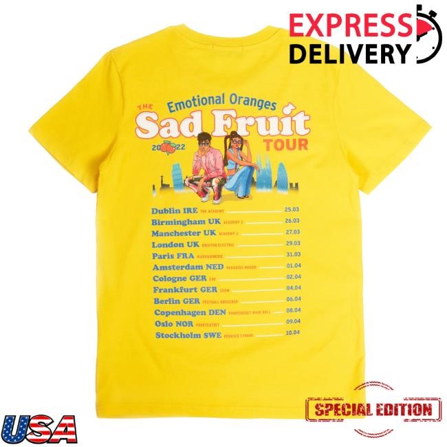 Emotional Oranges Shop Merch Europe Flag Yellow Tour Shirt New