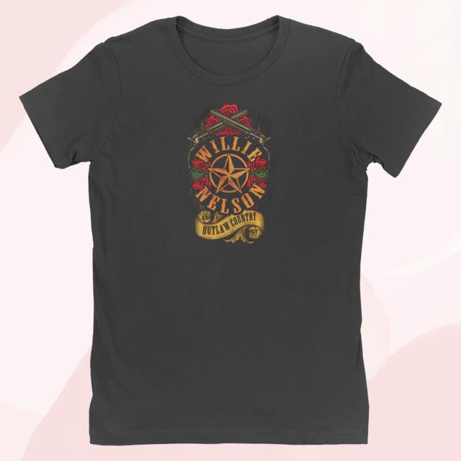 Official Willie Nelson Merch Store Outlaw Country Rose Ladies T Shirt Willie Nelson Apparel Clothing Shop WillieNelson