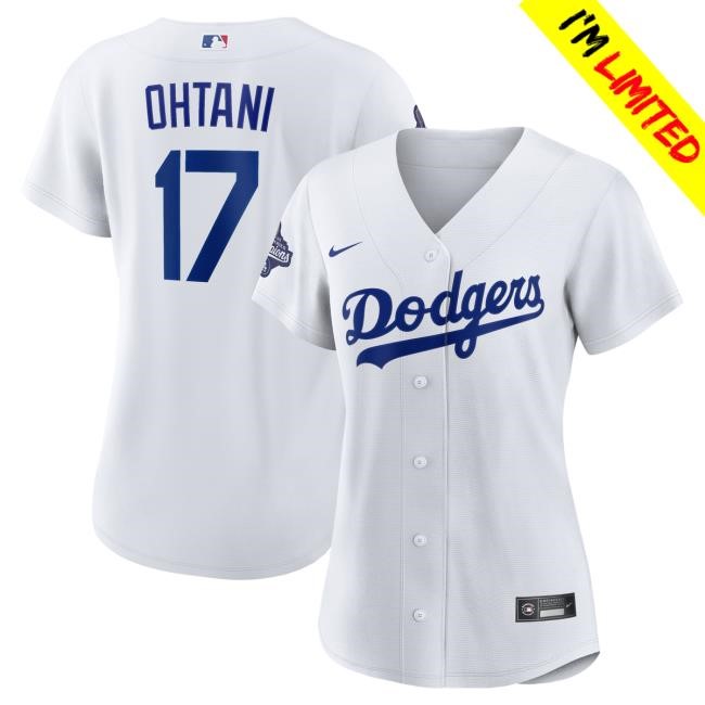 Women's Los Angeles Dodgers Shohei Ohtani Nike White 2025 World Series Champions Home Replica Player Jersey Top Shirt Official MLB Shop