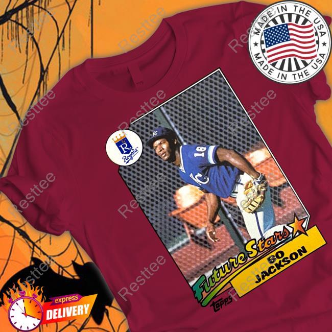 Homage Merch 1987 Topps Future Stars Bo Jackson Royals Tee Shirt Kansas City Royals