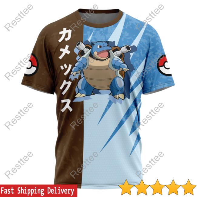 Official Anime Ape Clothing Blastoise Attack Pokemon Shirt 2023 Animeape