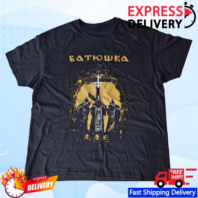 Official Kings Road Merch Store Batushka - "European Pilgrimage 2023 Gold Cross" Popover Shirt Kings Road Shop
