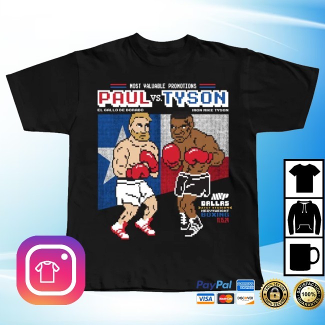 Paul Vs Tyson Dallas Heavywwight Boxing 11.15.24 8Bit Tee