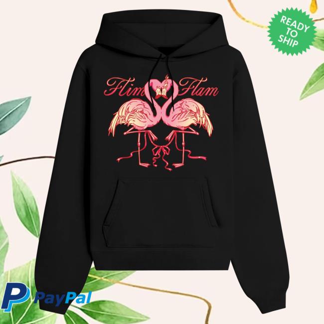 Official The Official Flim Flam Shop Merch Store – Flamingo Love Birds Pullover Sweatshirt Black
