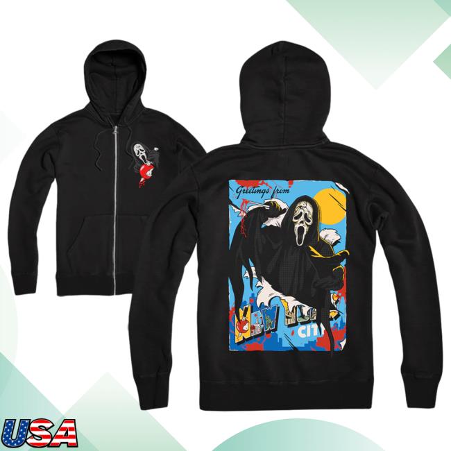 Official Cavity Colors Ghost Face: Greetings From Nyc - Zip Up Sweater