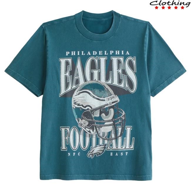 Official Abercrombie And Fitch Shop Philadelphia Eagles Vintage-Inspired Graphic Top Shirt NFL by Abercrombie
