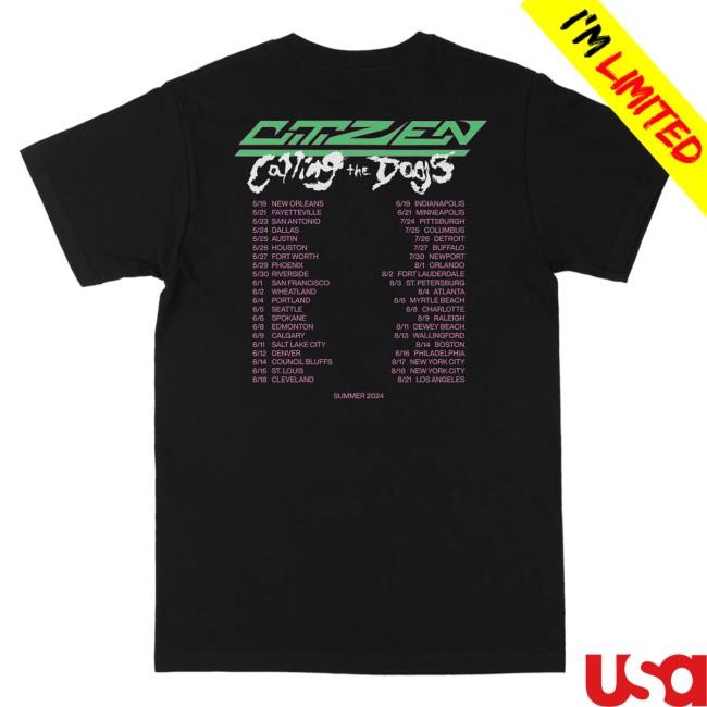 Citizen Band Frame 2024 Tour Tshirt | Citizen Official Merch Store