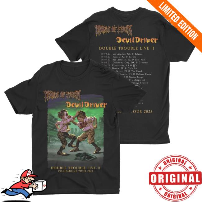 Official Night Shift Merch Store Cradle Of Filth/Devildriver - Double Trouble Ii Attractive Shirt NightShiftMerch