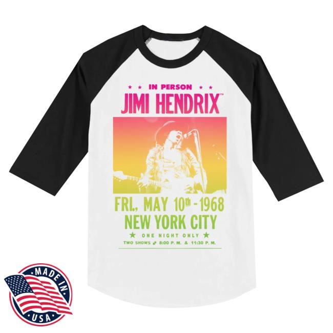 Jimi Hendrix NYC Show Gradient Raglan Long Sleeve Shirts