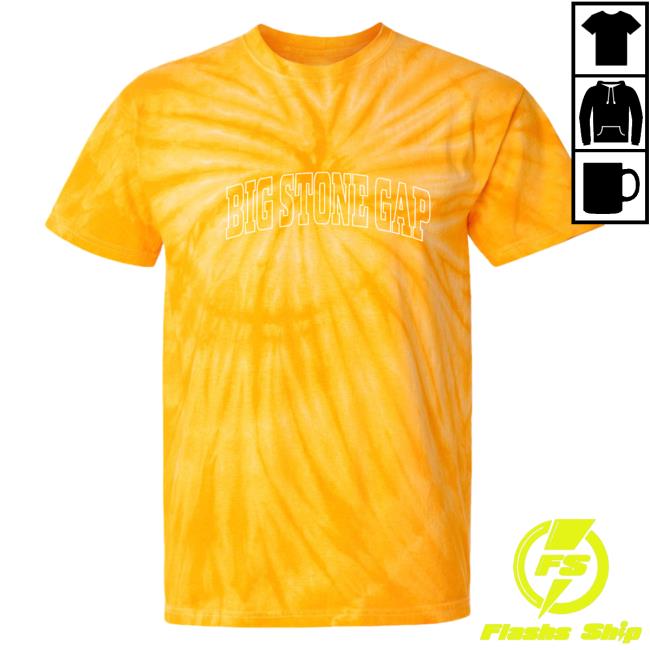 Official Hometown Apparel Clothing Merch Big Stone Gap Virginia Trendy Block Tie Dye Shirts Gold