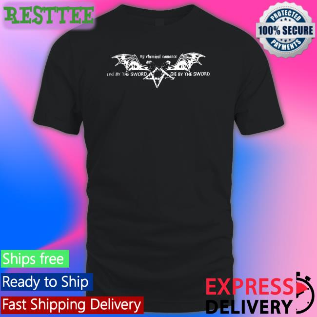 Pentagram Wings Live By The Sword Die By The Sword Hooded Sweatshirt My Chemical Romance Merch