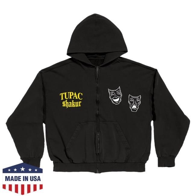 2PAC Merch Shop Gemini Mask Zip Sweartshirts
