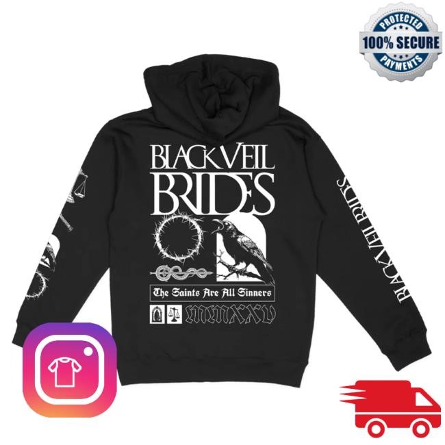 Black Veil Brides The Raven Pullover Hoodie Official Black Veil Brides Merch Store Black Veil Brides The Raven Hoodie