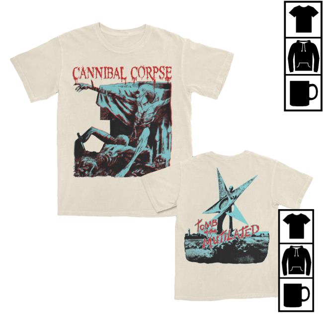 Official Cannibal Corpse Merch Store Tomb Of The Mutilated Bootleg Shirt Ivory CannibalCorpse