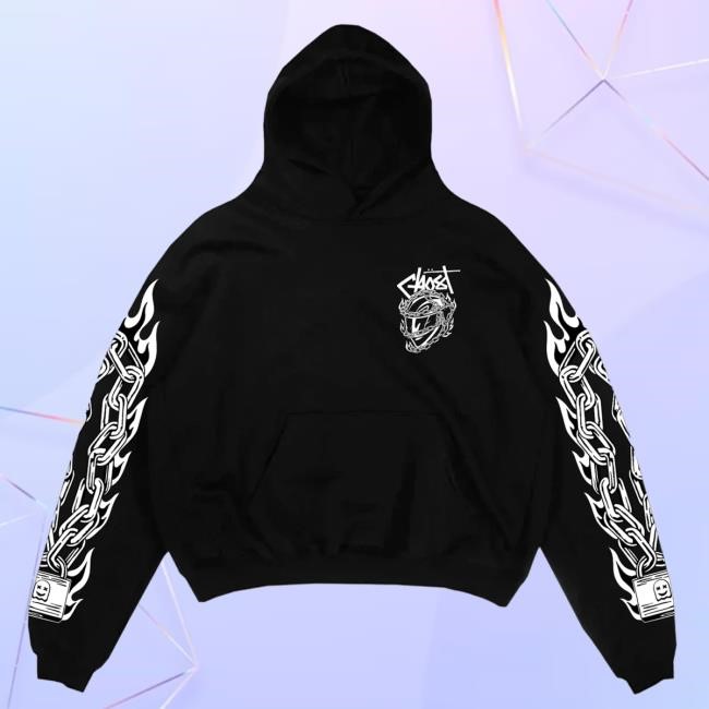 Official Ghost Racing Clothing Locked Helmet Popover Hoodie - Black