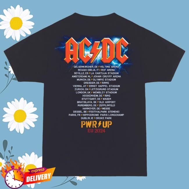 Official Ac Dc Merch Store Ac/Dc Angus Guitar PWR UP Tour Popover Shirt Ac Dc Shop Acdc Clothing