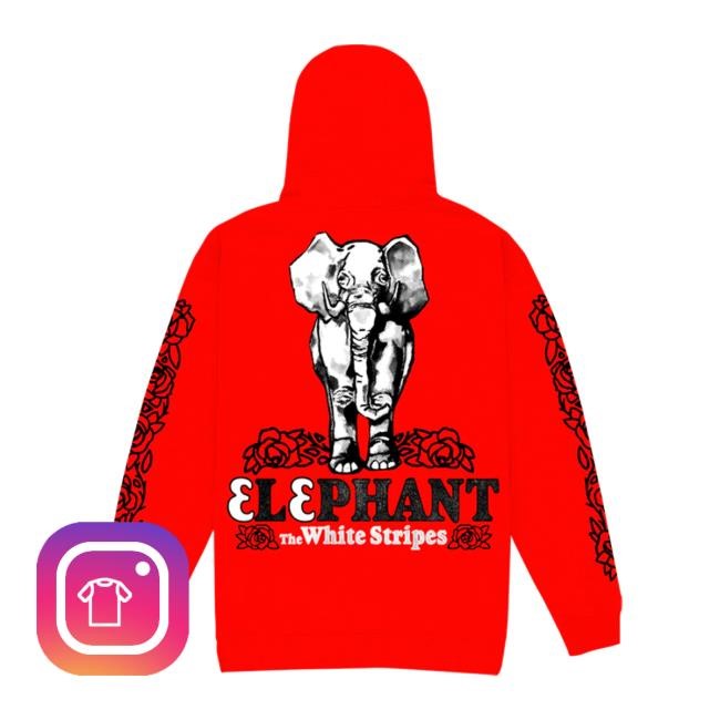 Elephant Red New Hoodie | The White Stripes Official Official The White Stripes Merch Store Elephant Red New Hoodie