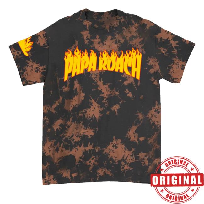 Official Cutloose Merch Papa Roach Firestarter Bleach Dye T Shirts