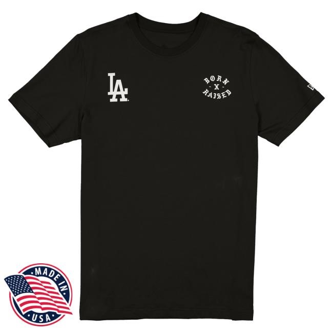 Official Born X Raised Merch Store Shop Born X Raised + Dodgers Lgd Rocker Tshirt: White BornXRaised