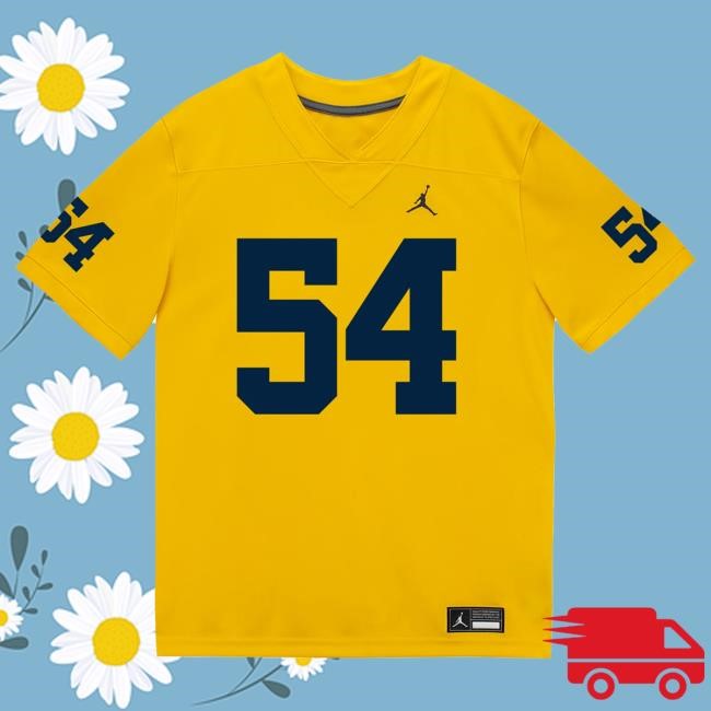 Michigan Wolverines #54 Andrew Sprague Student Athlete Maize Football Jersey Shirts The M Den Shop Michigan Wolverines #54 Andrew Sprague Student Athlete Maize Football Jersey Tee The M Den Shop