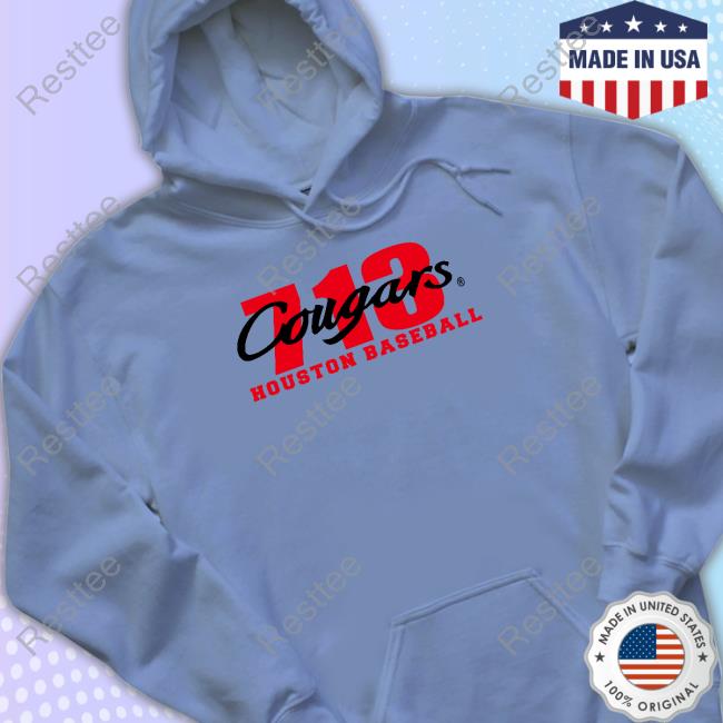713 Cougars Houston Baseball Hooded 713 Cougars Houston Baseball Shirt
