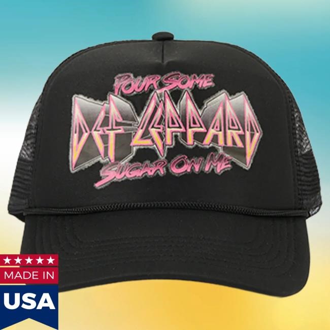 Official Def Leppard Merch Pour Some Sugar On Me Trucker Cap