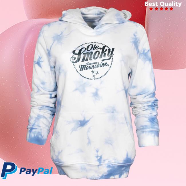 Official Ole Smoky Distillery Store Starburst Tie Dye Attractive Hoodie Cornflower Tie-Dye