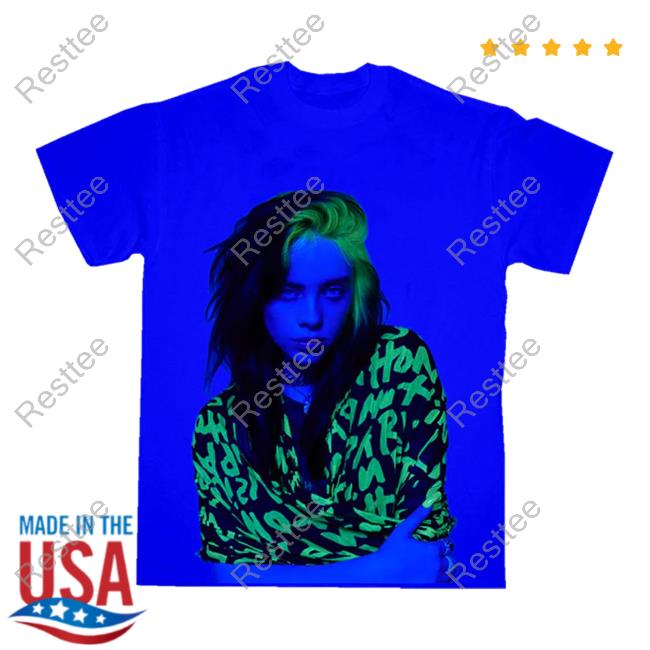 Official Billie Eilish Clothing Shop Store Blue Photo Tees Billieeilish Merch