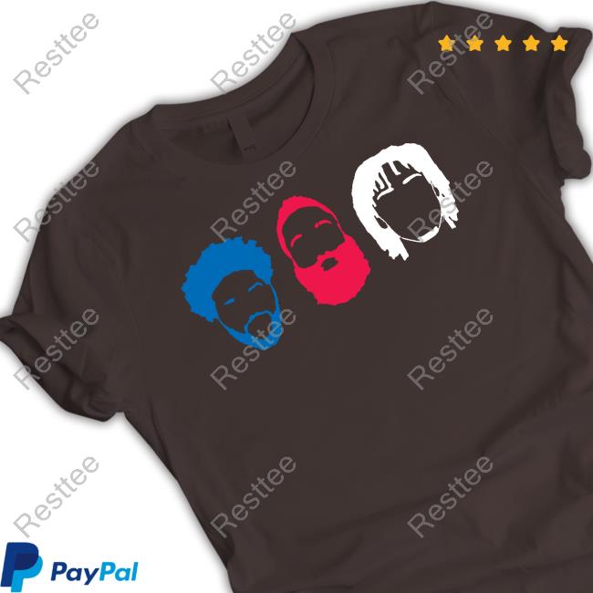 Philadelphia 76Ers Big 3 Joel Embiid James Harden Tyrese Maxey Tee Shirt Official Joel Embiid James Harden Tyrese Maxey T-Shirt