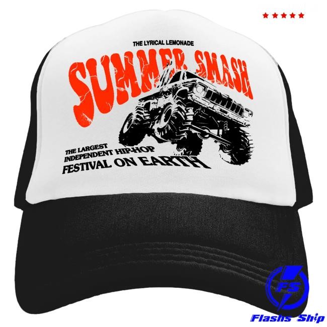 Official The Summer Smash Monster Trucker Hat Red