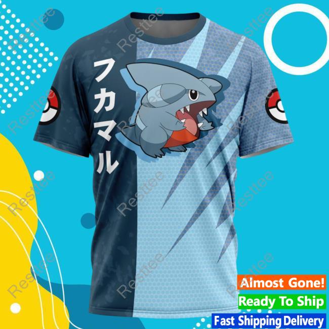Official Anime Ape Clothing Gible Attack Pokemon Hot Shirt Animeape