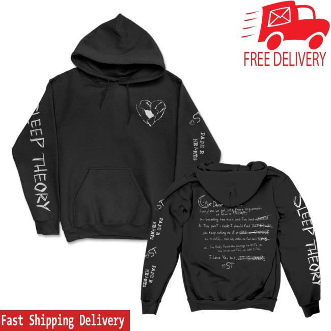 Official Sleep Theory Merch Store Shop Paper Hearts Hoodie (Black) SleepTheory